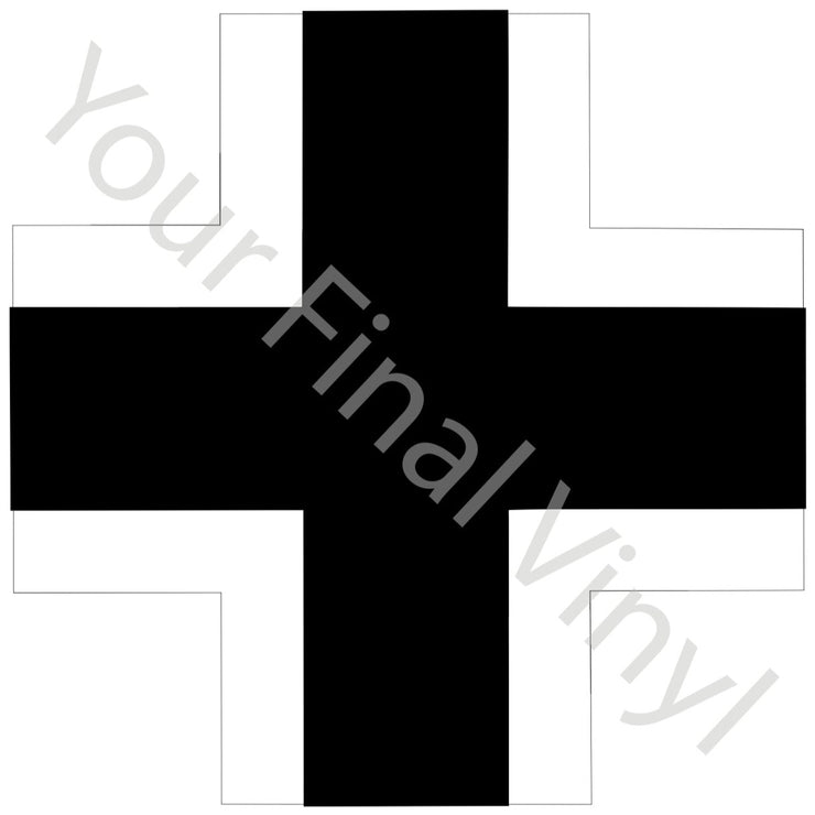 German Luftwaffe Black Cross with wide white border