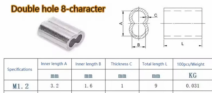 Ally ferrules for closed loop wire upto 1mm(10 Pack)