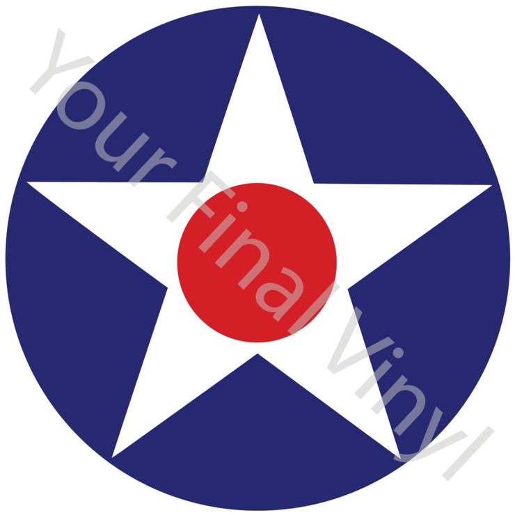 USAF Roundel Blue Circle White Star Red Centre