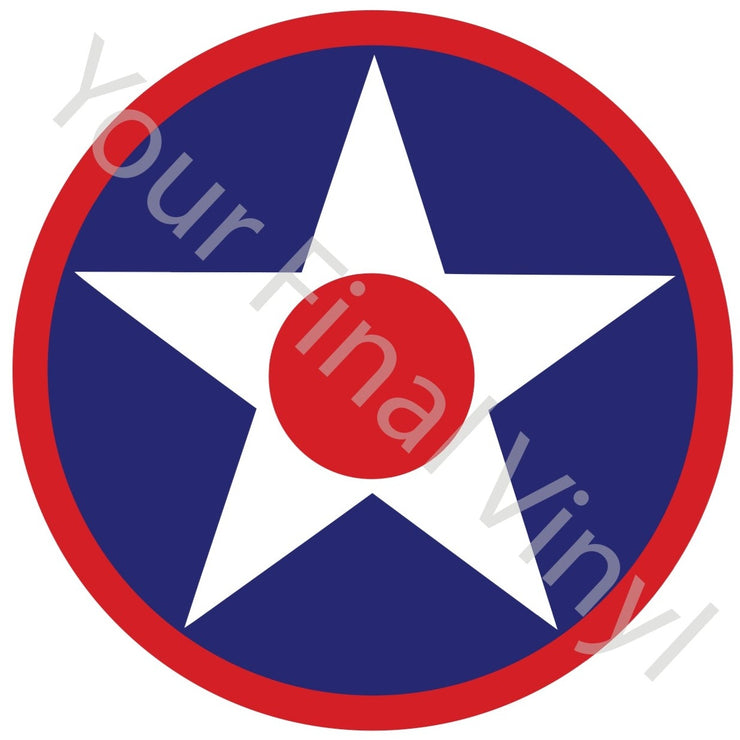 USAF Roundel Blue Circle White Star Red Centre V2