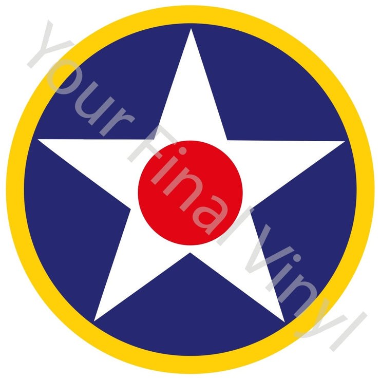 USAF Roundel Blue Circle White Star Red Centre Yellow Ring V2