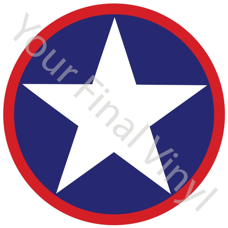 USAF Roundel Blue Circle Red Outer White Star