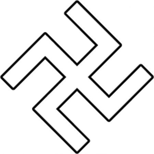 German Luftwaffe type Swastika - CLEAR Fill Black border
