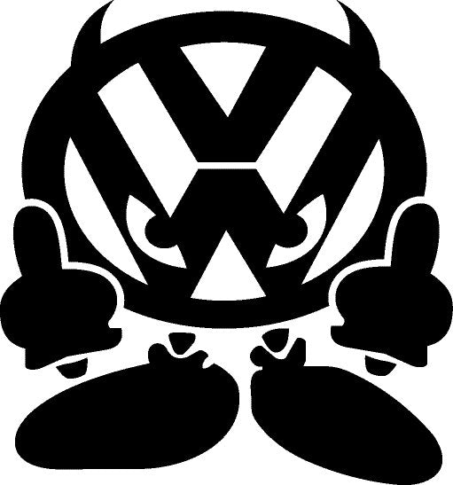 Volkswagen Sticker - VW logo devil character