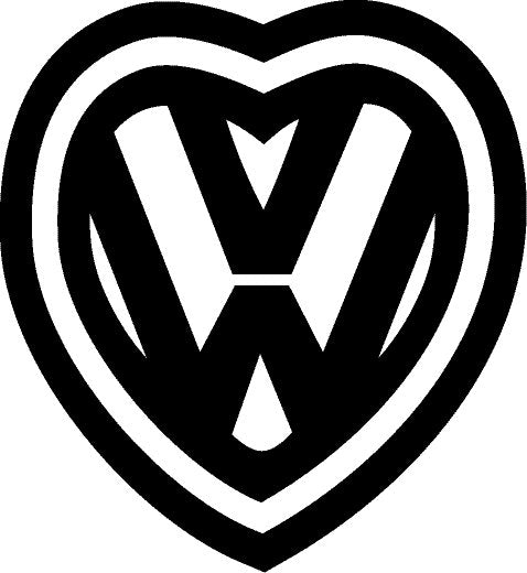Volkswagen Sticker - Heart VW Logo